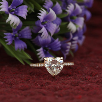 2.00Ct Heart Moissanite Diamond Engagement Ring