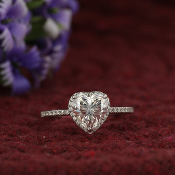 2.00CT Heart Shaped Moissanite Diamond Engagement Ring