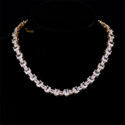 Princess Cut Diamond Tennis Bracelet Yellow Gold with Pave Box Clasp Elegant Fine Jewelry Men for Women Anniversary Gift Timeless Luxury swandiamond