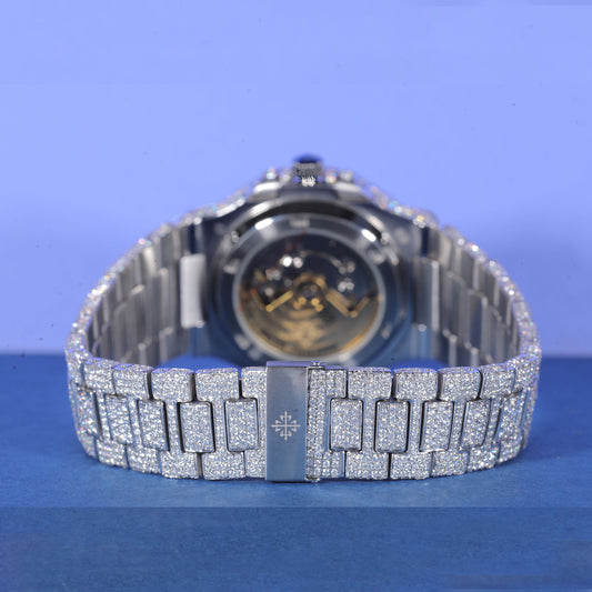 Custom Style Iced Out Watch with Tiffany Blue Dial – Luxury Diamond Timepiece for Bold Style SwanDiamond