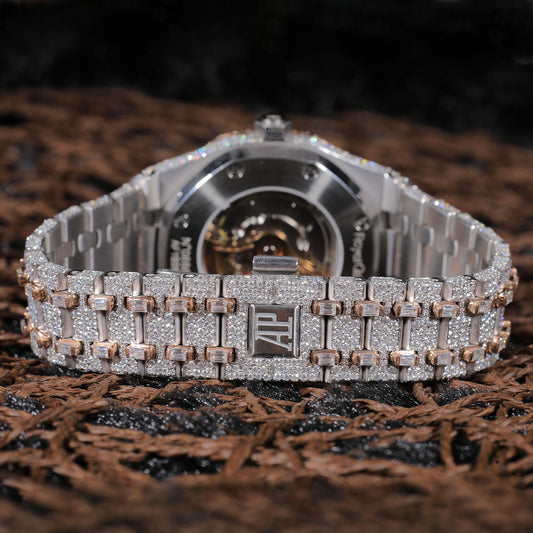 Rose Gold Iced Out Watch VVS Moissanite Custom Silver and Gold Men’s Luxury Timepiece Hip Hop Designer Style SwanDiamond