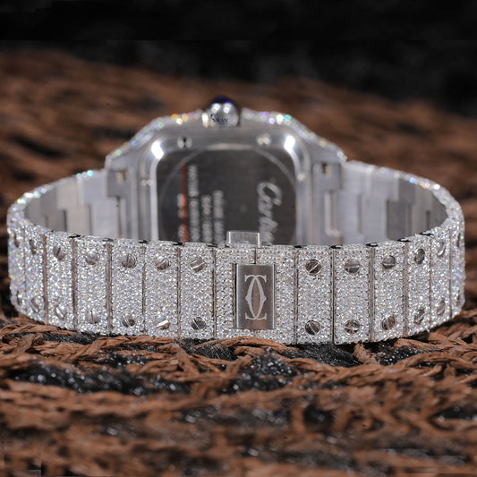 Full Silver Roman Dial Iced Out Watch VVS Moissanite Custom Men’s Luxury Timepiece Classic Hip Hop Designer Style SwanDiamond