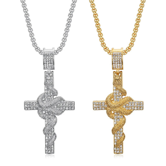 Iced Out Diamond Moissanite Cross 925 Sterling Silver Necklace Chain for Men Hip Hop