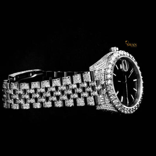 A Timeless Classic The Diamond-Set Rolex Datejust with Pave Dial and Jubilee Bracelet a Dazzling Creation from SwanDiamond