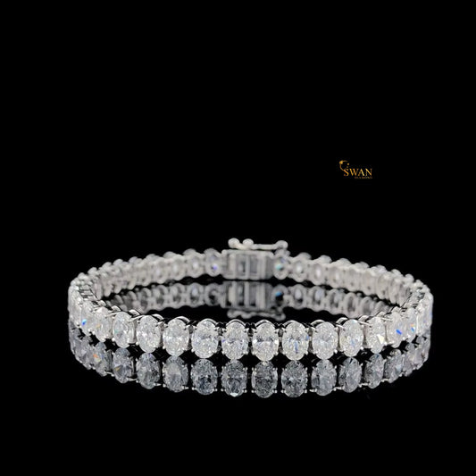 Classic Oval Cut Diamond Tennis Bracelet in White Gold Sparkling Natural Diamond Jewelry Elegant Timeless Luxury Gift for Her