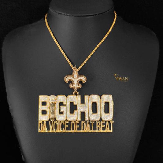 Custom Iced Out Hip Hop Pendant Fully Flooded with VVS Moissanite Diamonds Luxury Gold and Silver Necklace Urban Streetwear Jewelry for Men swandiamond