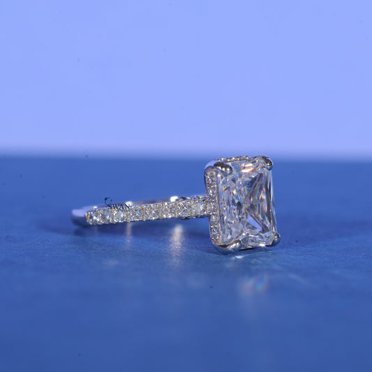 New 3CT Radiant Cut Lab Grown Diamond Engagement Ring