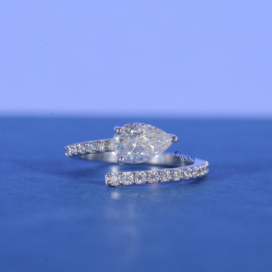 Pear Cut Lab Grown Diamond Wedding Proposal Rings For Women