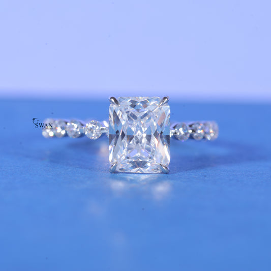 Radiant Cut Solitaire Floating Ring For Women With Lab Grown Diamonds