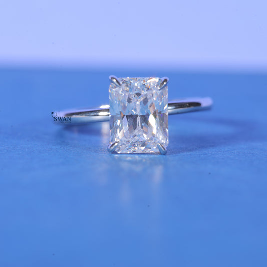 Solitaire 2CT Radiant Cut Lab Grown Diamond Engagement Ring