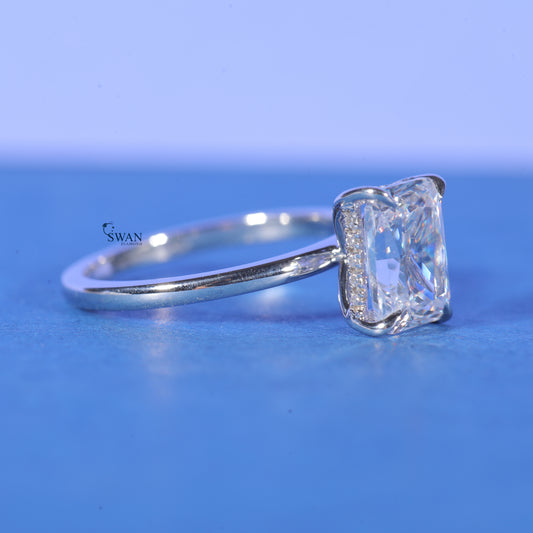 Solitaire 2CT Radiant Cut Lab Grown Diamond Engagement Ring