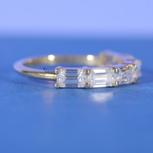 Baguette Cut Lab Grown vvs1 Diamond Wedding Bridal Band