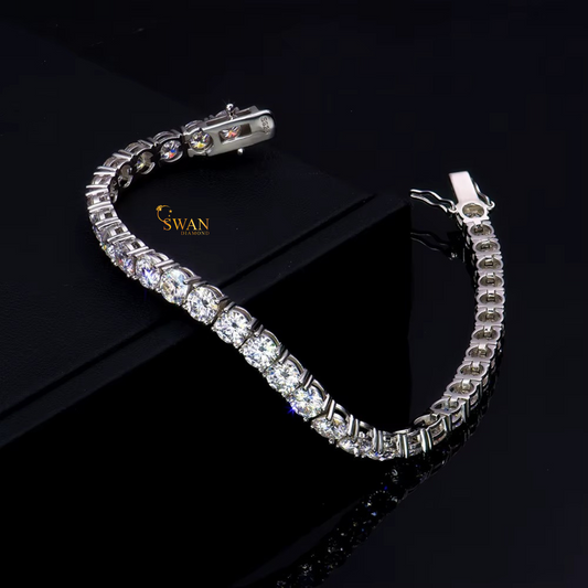 Classic Round Cut Diamond Tennis Bracelet in White Gold Sparkling Natural Diamond Jewelry Timeless Elegant Luxury Gift for Her swandiamond