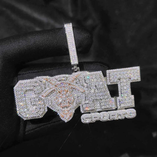 Custom Horse Logo Pendant Fully Iced Out in Silver with VVS Moissanite Diamonds Luxury Hip Hop Jewelry Statement Necklace for Men swandiamond