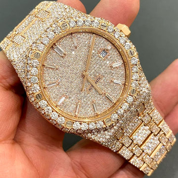 Fully iced out moissanite diamond watch by swandiamond