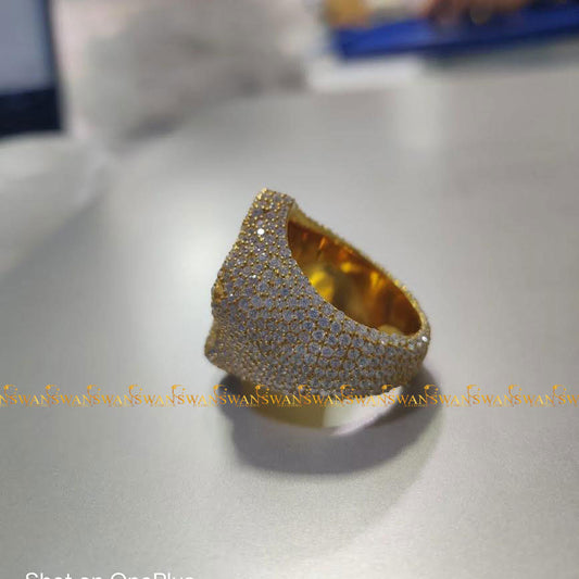 Customizable Sterling Silver 925 Men's Hip Hop Jesus Cross Ring VVS Lab Grown Cut Diamond High Quality Fashion Jewelry