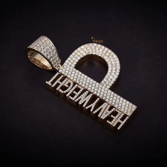 Custom vvs Letter Moissanite Diamond Hip Hop Pendant Fully Studded With 925 Sterling Silver For Women Men