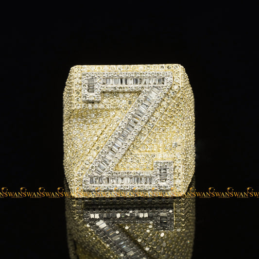 Iced Out Hip Hop Ring In 925 Sterling Silver And Round And Baguette Cut original Moissanite vvs Clarity Diamonds For Men Women