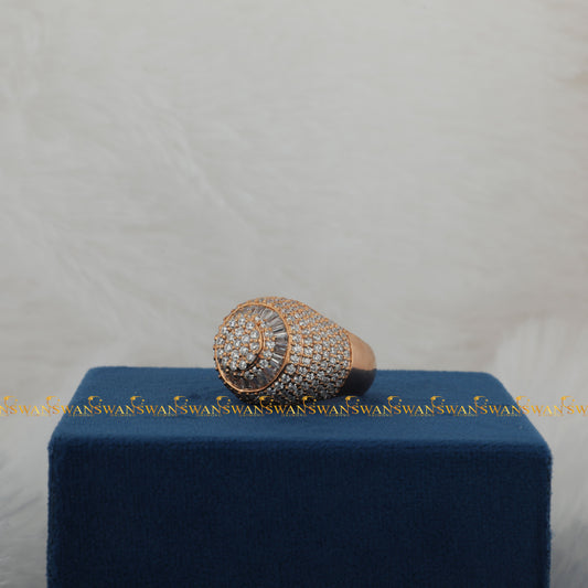 Designer 925 Sterling Silver Hip Hop Unique Shape Pretty Ring For Men Iced Out With Moissanite Round Cut VVs Clarity Diamonds