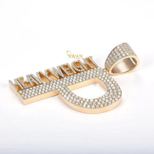 Custom vvs Letter Moissanite Diamond Hip Hop Pendant Fully Studded With 925 Sterling Silver For Women Men