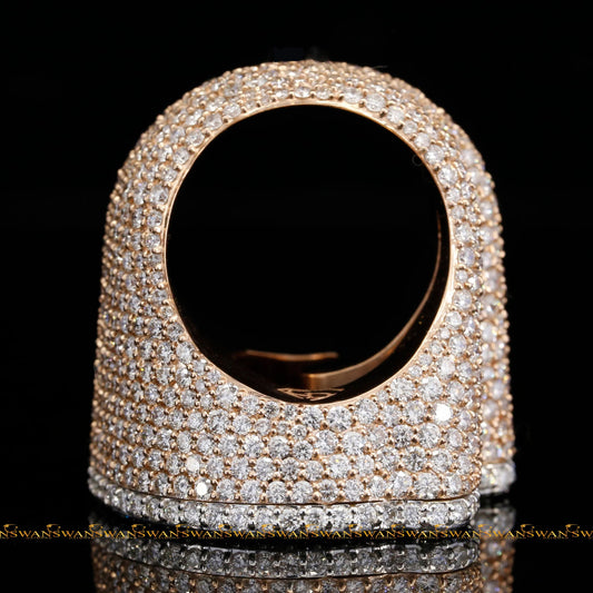 Exclusive 925 Sterling Silver Hip Hop Round And Baguette Cut VVs Lab Grown Diamonds Iced Out G Initial Ring