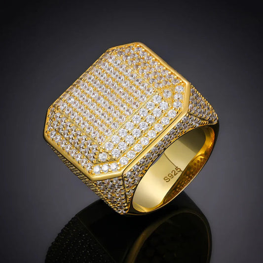 Moissanite original Round Cut Diamonds Hip Hop Luxury Bling 925 Sterling Silver Jewelry for Men Women for Engagement