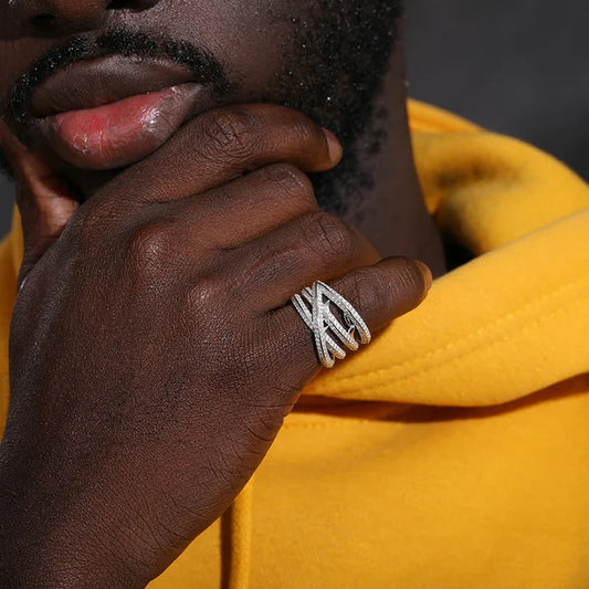 Hip Hop 925 Sterling Silver Original Moissanite Diamond Ring Gifting for Him Fashion Jewellery from India