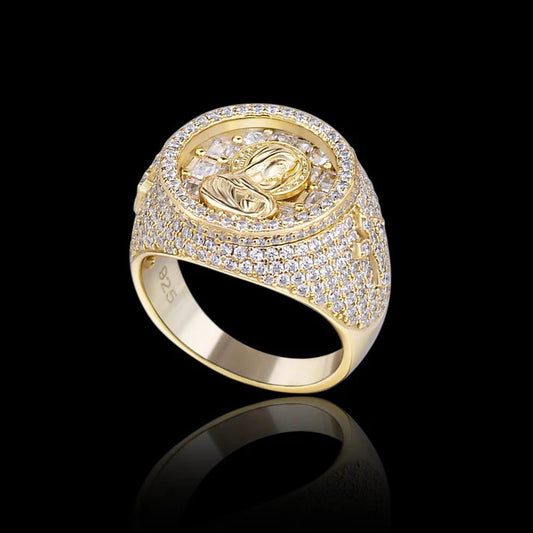 Hip Hop Jewellery Moissanite Diamond 925 Sterling Silver Jesus Religion Original Ring at Low Price vvs Clarity