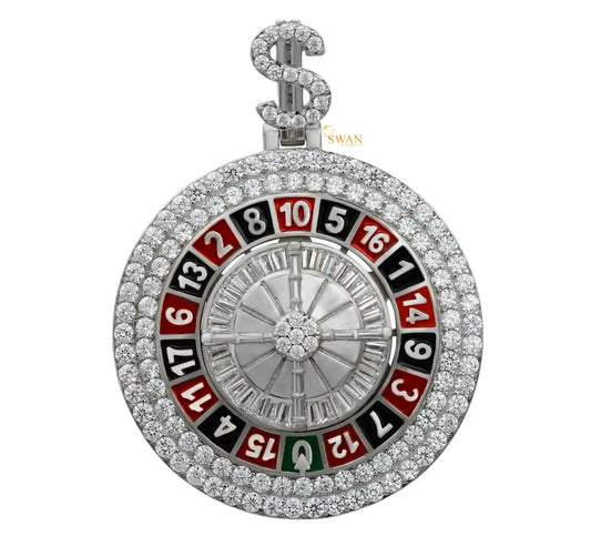 S925 Sterling Silver Hip Hop Pendant Fully Bust down with round Brilliant Cut Lab Grown VVS Diamonds Child's Gift Charm Pendants