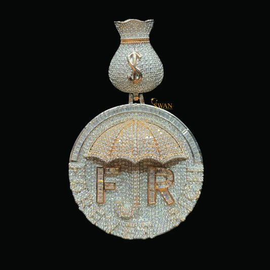 Heavy Hip Hop Moissanite vvs Diamond Pendant Bust Down In 925 Sterling Silver For Necklace