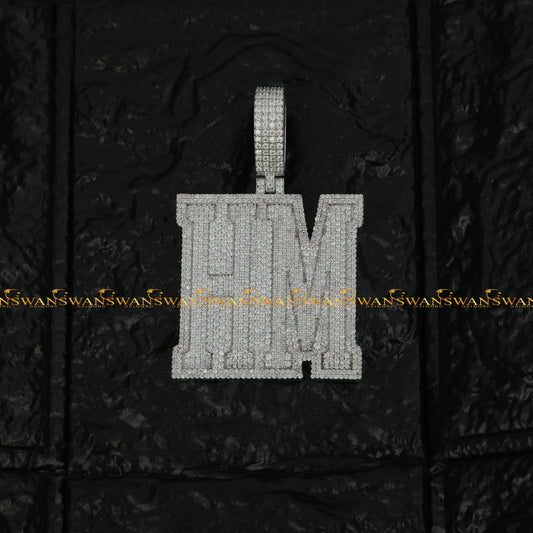 Custom Your Choice Pendant With Our New Designer Hip Hop Letter Pendant In 925 Sterling Silver And Moissanite Diamonds