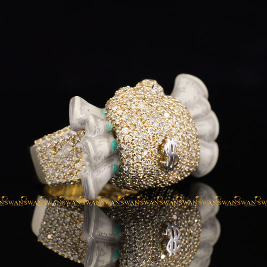 Hot Selling Pass Diamond Tester Hip Hop Jewelry In s925 Sterling Silver VVS Round Brilliant Cut Lab Grown Diamond Ring For Men