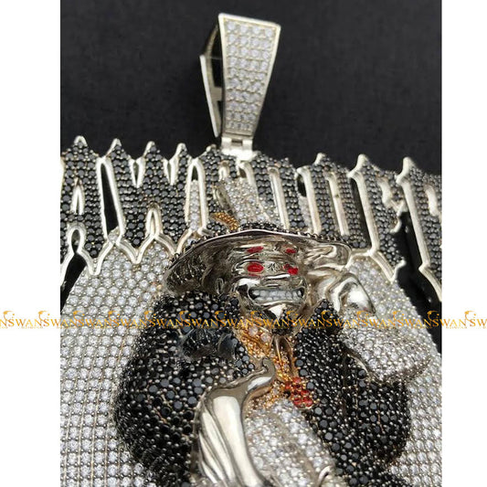 Fully Iced Out 925 Sterling Silver Customized Designer Trendy Pendant with moissanite diamond