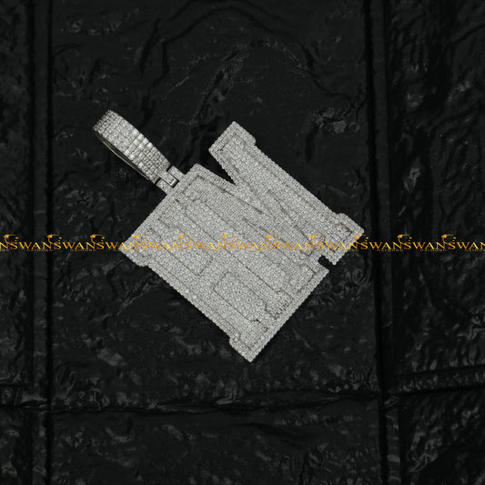 Custom Your Choice Pendant With Our New Designer Hip Hop Letter Pendant In 925 Sterling Silver And Moissanite Diamonds