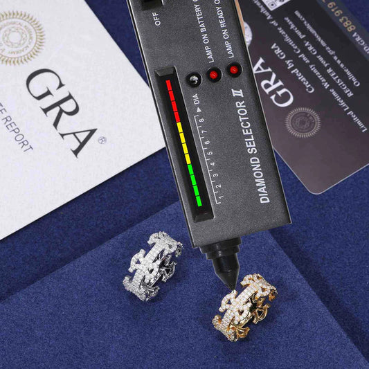 Hip Hop Popular 925 Sterling Silver Elegant Moissanite Round Brilliant Cut original Byzantine Gift Ring