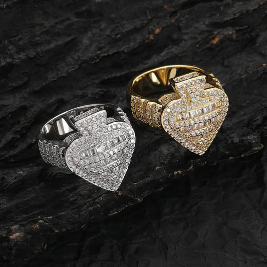 High Quality Iced Out Pass Diamond Testing Real Lab Grown Diamond Personalized Letter Men's Hip Hop 925 Silver Ring