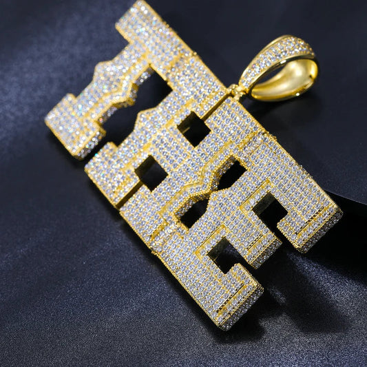 Personalized Letter Customized Name Moissanite Pendant for Men Big Hip Hop Rock Rapper by swandiamond
