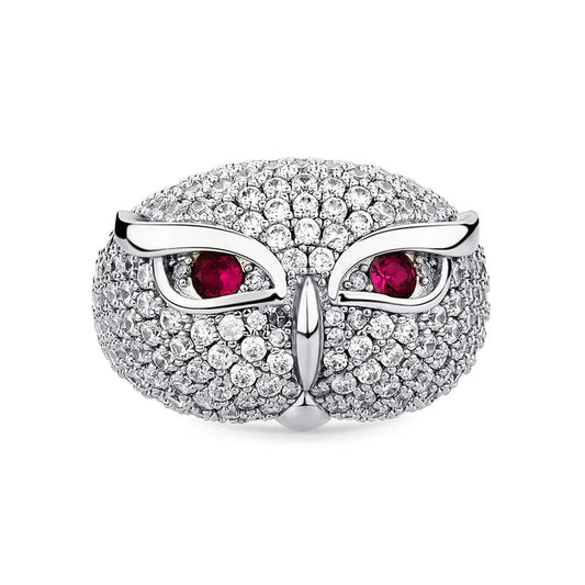 Charm Jewelry Hip Hop Ring Men Lab Grown Diamond Jewelry 925 Sterling Silver Ring Iced Out Custom Owl Shape Ring For Men