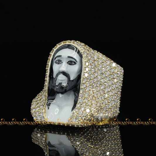 Iconic Designer Hip Hop Lab Grown Diamonds Iced Out 925 Sterling Silver Ring For Men Crafted With Round Cut Diamonds