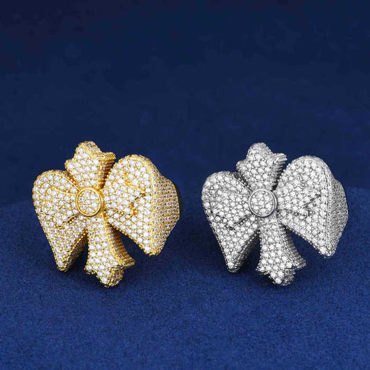 Sparkling Hip hop Fine Jewelry New Arrival Iced Out Moissanite Original Diamond 925 Silver Wings Ring For Men