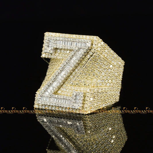 Iced Out Hip Hop Ring In 925 Sterling Silver And Round And Baguette Cut original Moissanite vvs Clarity Diamonds For Men Women