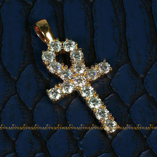 Crafted In 925 Sterling Silver Fully Iced With Dazzling Moissanite Round Cut VVS Clarity Exquisite Hip Hop Cross Pendant