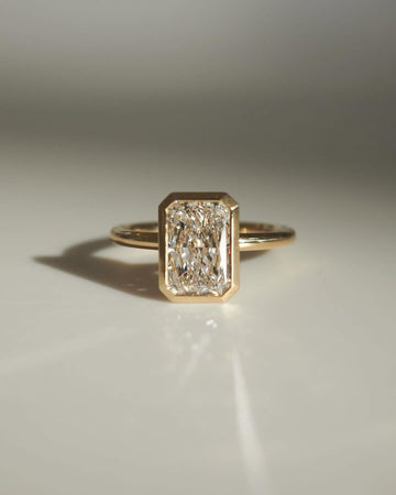 4Ct Radiant Cut Engagement Bezel Set Ring Anniversary Gift For Her