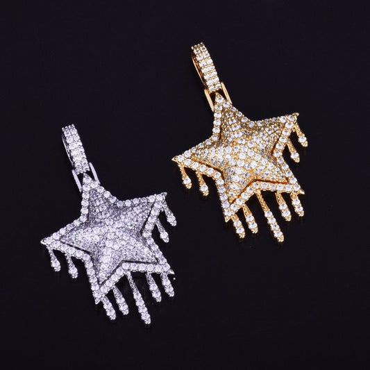 Trendy Star Moissanite Hip Hop Pendant Custom Vvs Diamond Moissanite Pendant