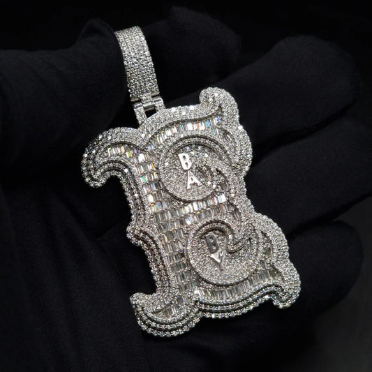 Trendy Moissanite Jewelry 925 Sterling Silver Custom Diamond Chain Pendant