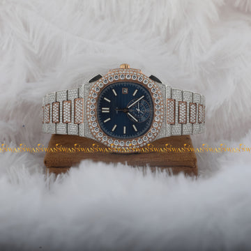 Luxury Full Iced Out Moissanite Diamond Gold Watch by swandiamond