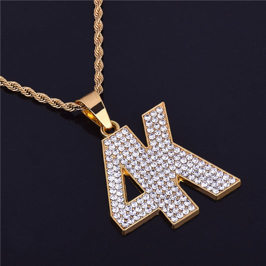 Custom Made Initial Name Pendant 4K Letter Charm Pendant Hip Hop Full Iced Out Moissanite Diamond Pendant