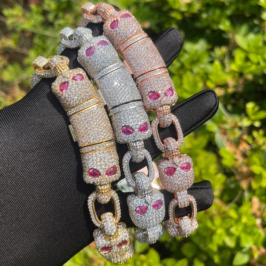 Hip Hop Jewelry Big Size Miami Cuban link chain Bracelet Fashion 925 Silver 10K Gold Cuban Moissanite Bracelet for men