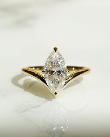 Marquise Cut Moissanite vvs1 Diamond Charm Wedding Rings