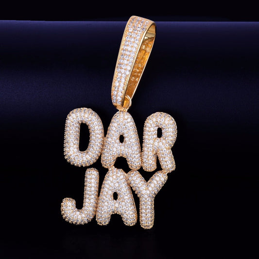 Factory Direct Moissanite Diamond 925 Sterling Silver Two Tone Hip Hop Custom Letter Pendant